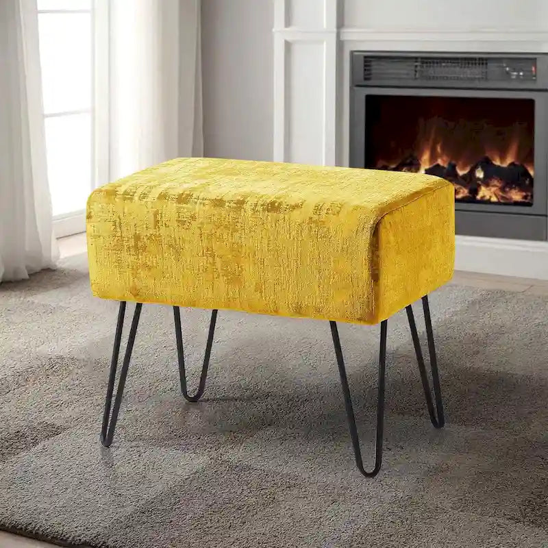 Pouf en velours texturé