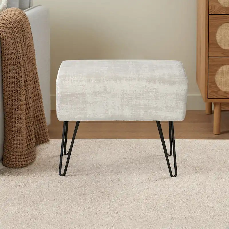 Pouf en velours texturé