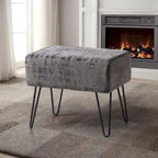 Pouf en velours texturé