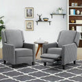 Lot de 2 fauteuils inclinables à pousser en lin à dossier ailé