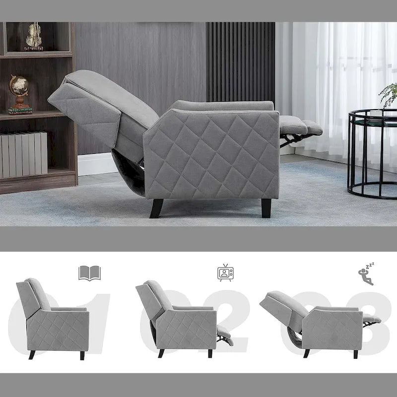 Lot de 2 fauteuils inclinables à pousser en lin à dossier ailé