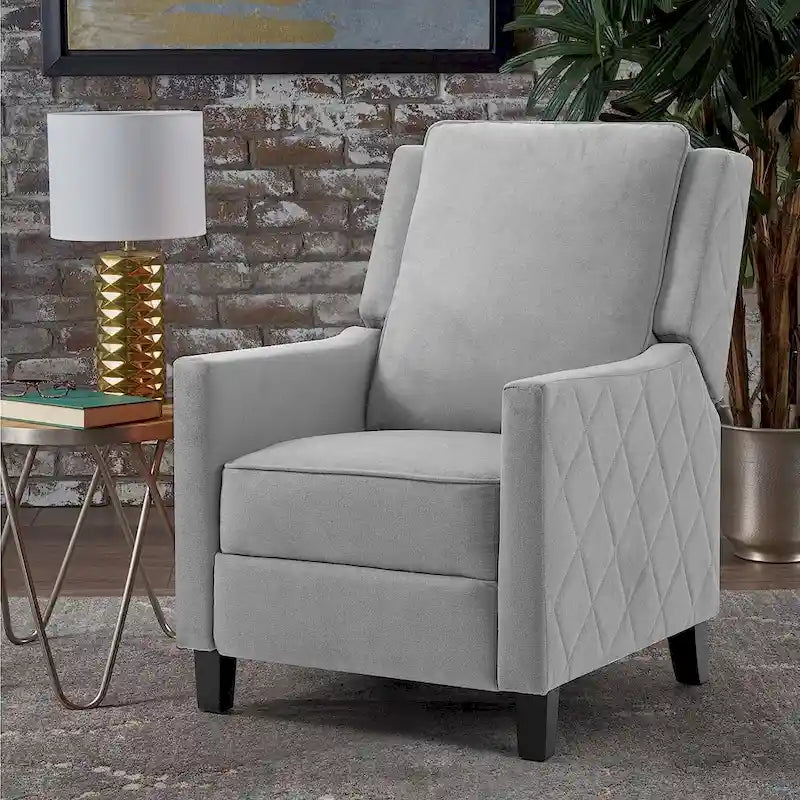 Lot de 2 fauteuils inclinables à pousser en lin à dossier ailé