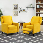 Lot de 2 fauteuils inclinables à pousser en lin à dossier ailé