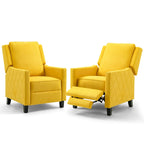 Lot de 2 fauteuils inclinables à pousser en lin à dossier ailé