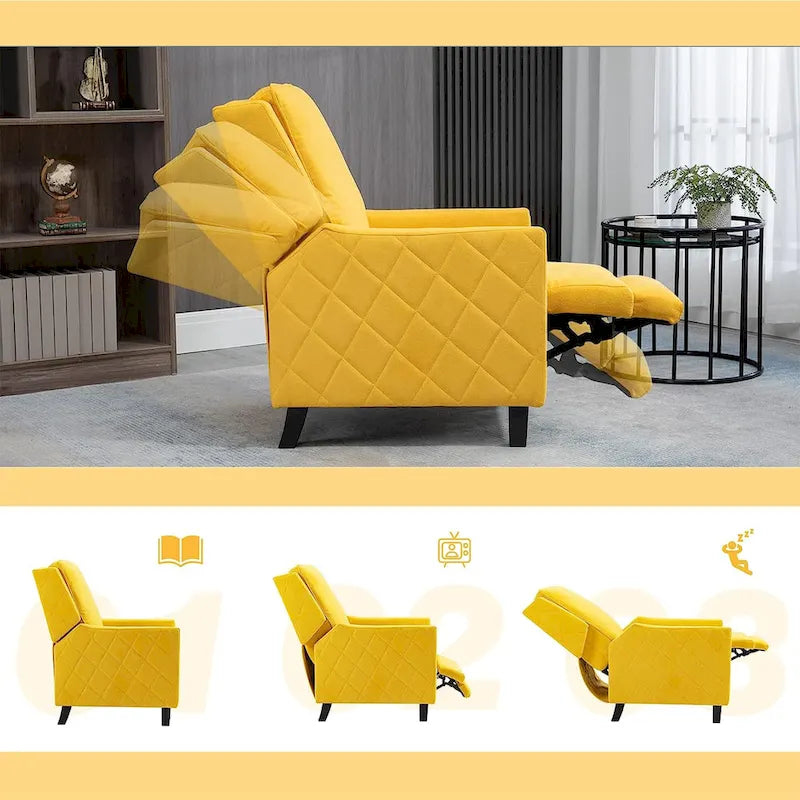 Lot de 2 fauteuils inclinables à pousser en lin à dossier ailé