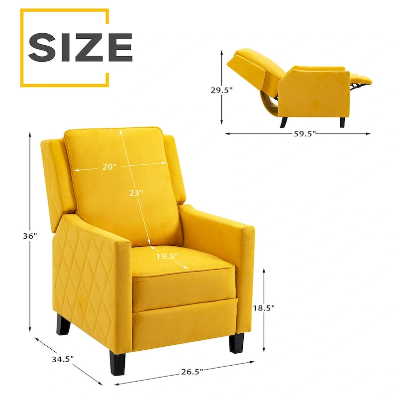 Lot de 2 fauteuils inclinables à pousser en lin à dossier ailé
