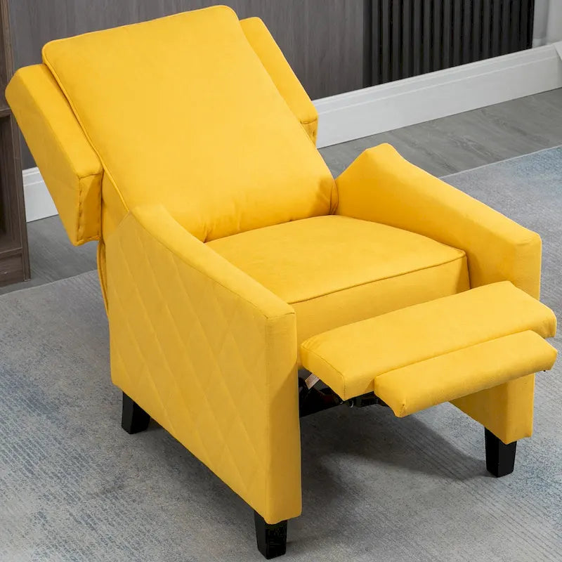 Lot de 2 fauteuils inclinables à pousser en lin à dossier ailé