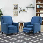 Lot de 2 fauteuils inclinables à pousser en lin à dossier ailé