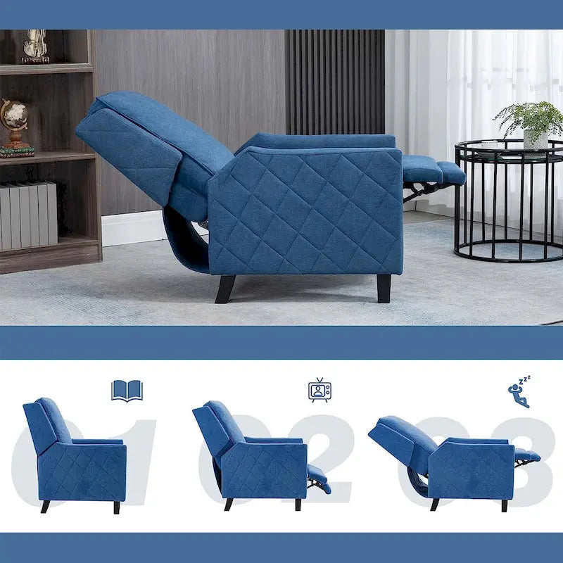 Lot de 2 fauteuils inclinables à pousser en lin à dossier ailé