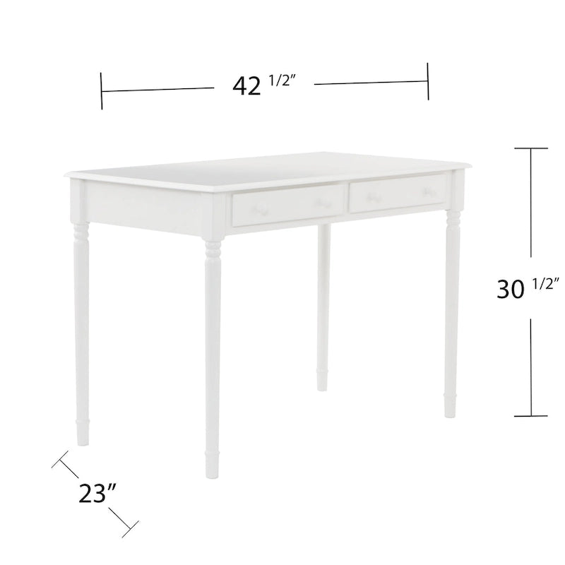 Meuble bureau 2 tiroirs blanc