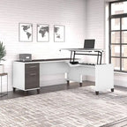 Bureau d'angle assis-debout 3 positions 72W