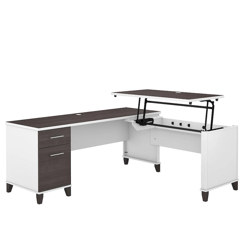 Bureau d'angle assis-debout 3 positions 72W