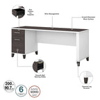 Bureau d'angle assis-debout 3 positions 72W