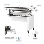 Bureau d'angle assis-debout 3 positions 72W
