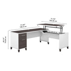 Bureau d'angle assis-debout 3 positions 72W