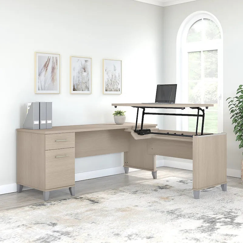 Bureau d'angle assis-debout 3 positions 72W