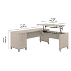 Bureau d'angle assis-debout 3 positions 72W