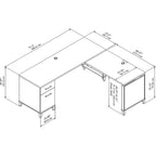 Bureau d'angle assis-debout 3 positions 72W