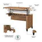 Bureau d'angle assis-debout 3 positions 72W