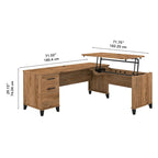Bureau d'angle assis-debout 3 positions 72W