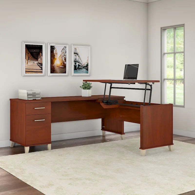 Bureau d'angle assis-debout 3 positions 72W