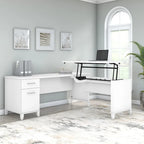 Bureau d'angle assis-debout 3 positions 72W