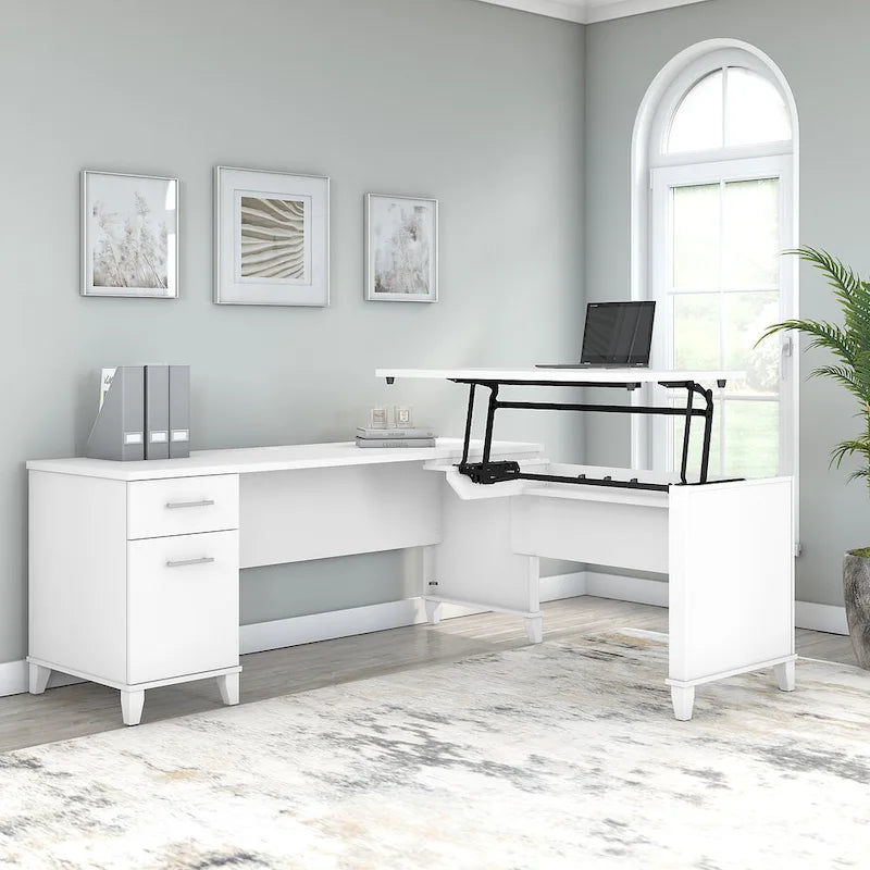 Bureau d'angle assis-debout 3 positions 72W