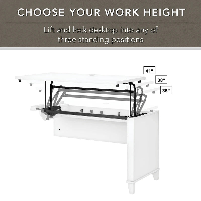 Bureau d'angle assis-debout 3 positions 72W