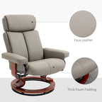 Fauteuil inclinable avec ottoman, fauteuil inclinable pivotant à 360° avec base en bois et repose-pieds assorti, Noir