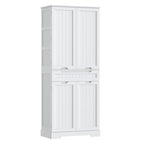 71 Armoire de cuisine moderne autoportante à 4 portes avec étagères et tiroirs, Grand meuble de rangement de cuisine organiseur