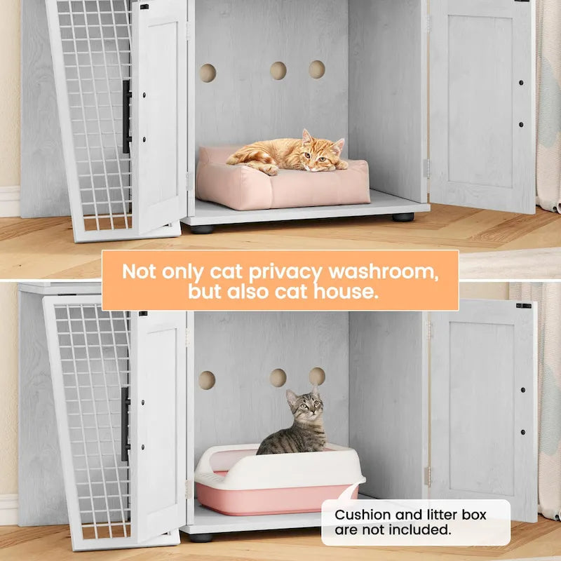 Cache-litière moderne double couche pour chat, cache-litière pour chat