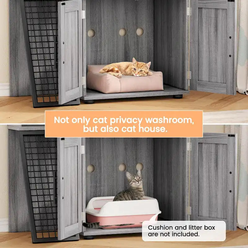 Cache-litière moderne double couche pour chat, cache-litière pour chat