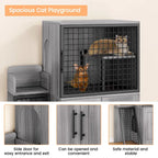 Cache-litière moderne double couche pour chat, cache-litière pour chat