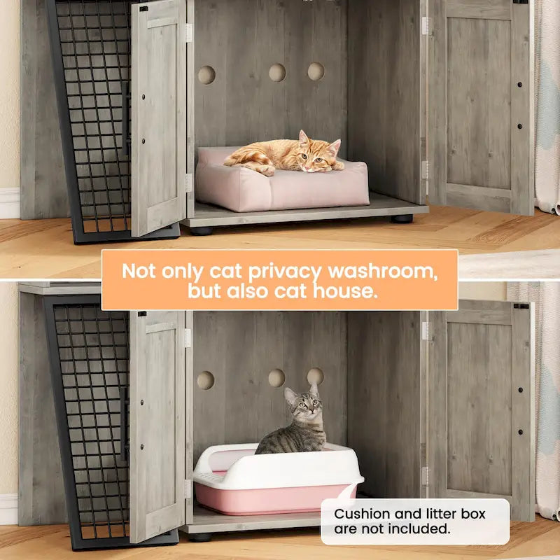 Cache-litière moderne double couche pour chat, cache-litière pour chat