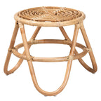 Table d'appoint en rotin marron naturel bohème moderne