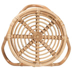 Table d'appoint en rotin marron naturel bohème moderne