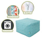 Pouf ottoman d'intérieur et d'extérieur style sud-ouest 68,5 cm L x 68,5 cm l x 43 cm H