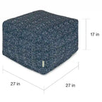 Pouf ottoman d'intérieur et d'extérieur style sud-ouest 68,5 cm L x 68,5 cm l x 43 cm H