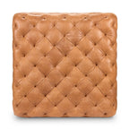 Ottoman en cuir cognac