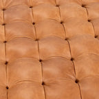 Ottoman en cuir cognac