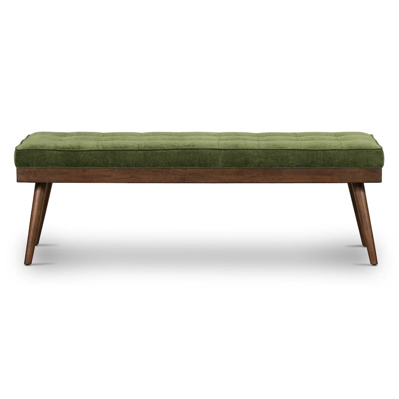 Banc en tissu – Assise capitonnée avec pieds en bois massif