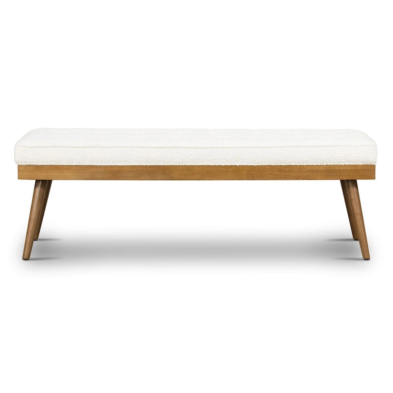 Banc en tissu – Assise capitonnée avec pieds en bois massif