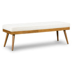 Banc en tissu – Assise capitonnée avec pieds en bois massif