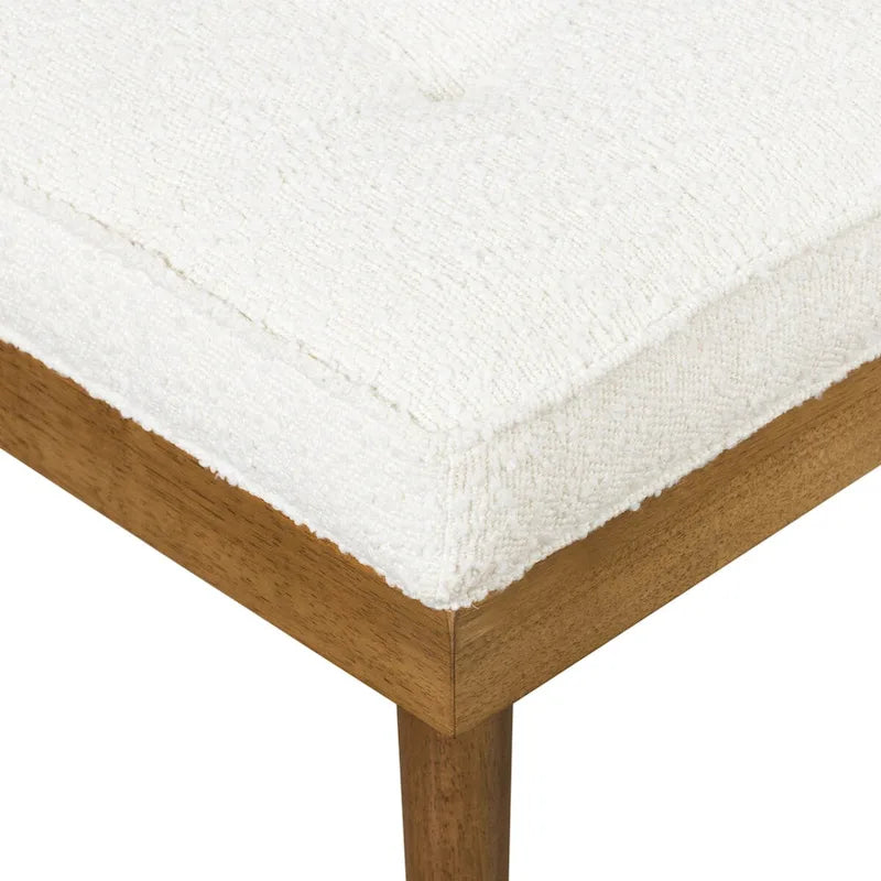 Banc en tissu – Assise capitonnée avec pieds en bois massif