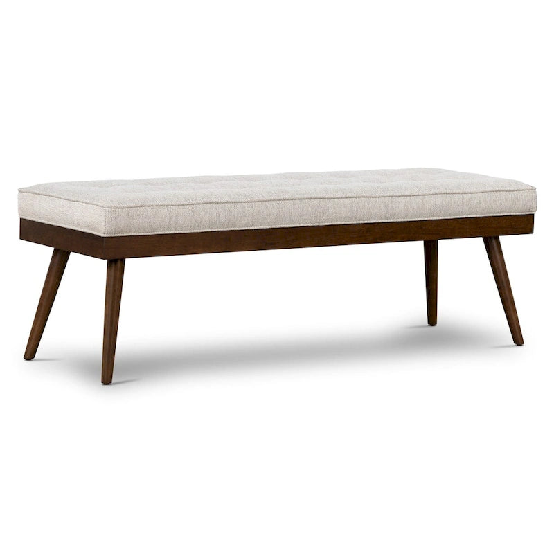 Banc en tissu – Assise capitonnée avec pieds en bois massif