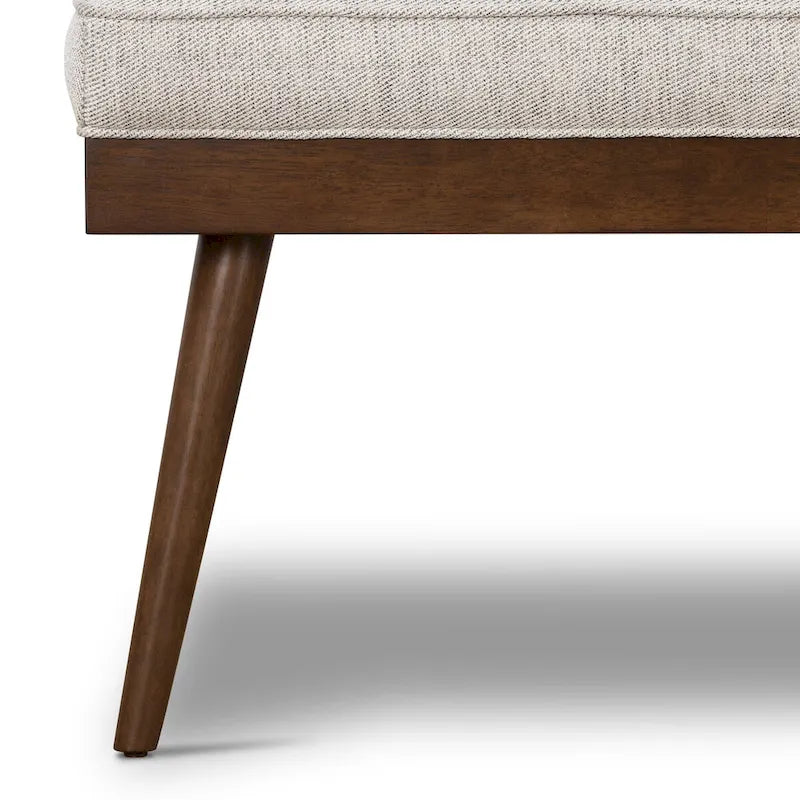 Banc en tissu – Assise capitonnée avec pieds en bois massif