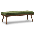 Banc en tissu – Assise capitonnée avec pieds en bois massif