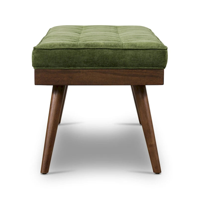 Banc en tissu – Assise capitonnée avec pieds en bois massif