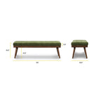 Banc en tissu – Assise capitonnée avec pieds en bois massif