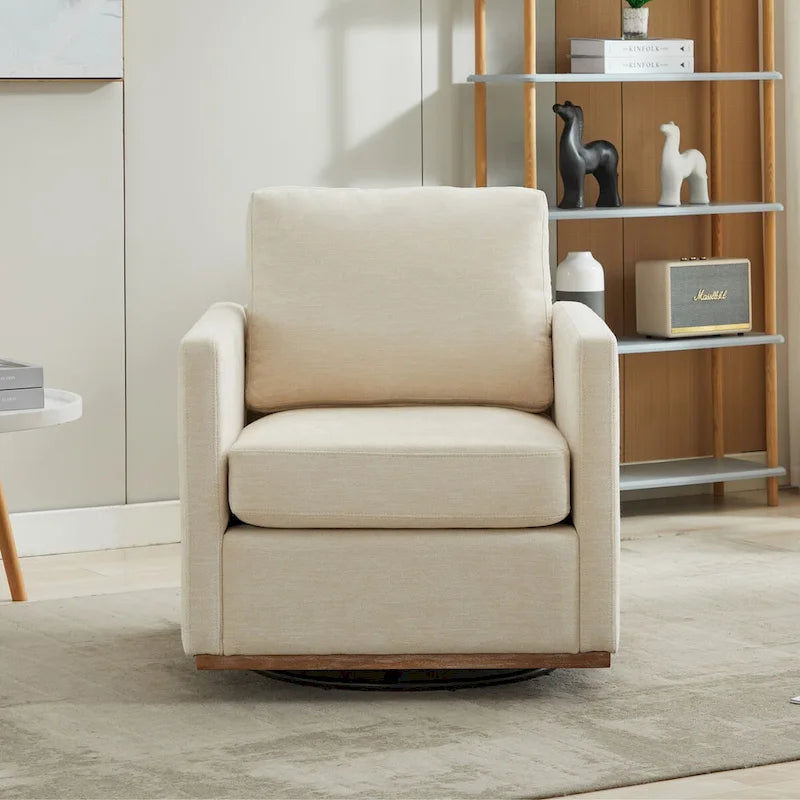 Fauteuil pivotant de style Mid-Century Modern, fauteuil pivotant à 360 degrés pour salon, chambre à coucher
